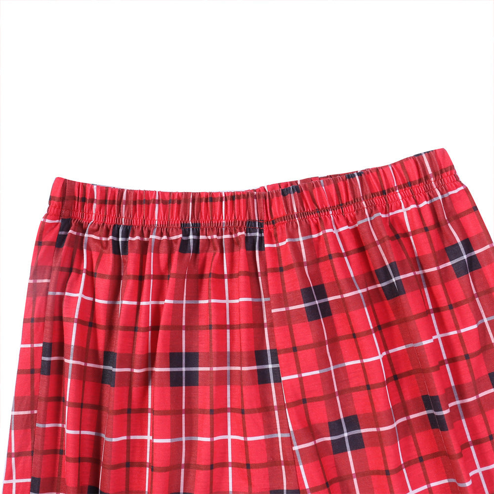 Christmas plaid cotton Pajamas For The Whole Family