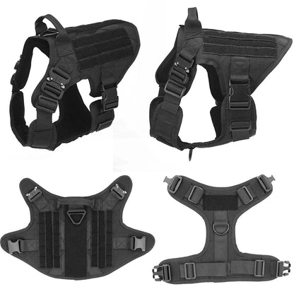 All-in-One Military Dog Harness Set: Ideal for Training & Walking Large Breeds like German Shepherds & Malinois