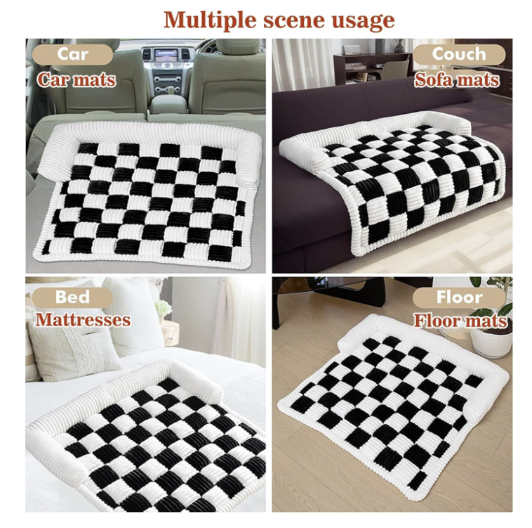 Cozy Premium Pet Mat and Furniture Protector – Classic Plaid Design