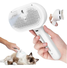 Charger l&#39;image dans la galerie, Brosse Vapeur 3-en-1 pour Animaux – Nettoyage, Démêlage et Auto-nettoyage
