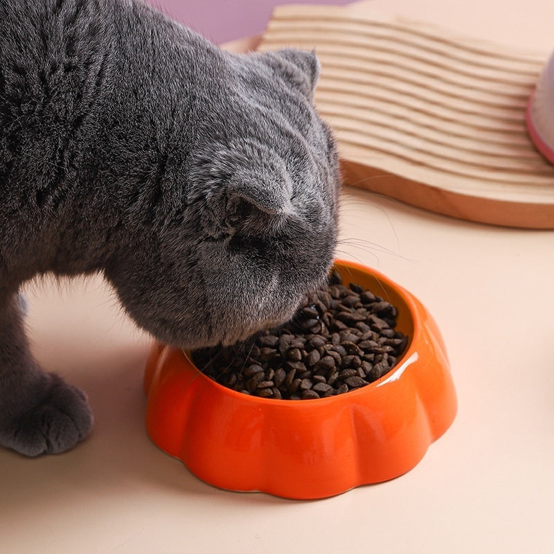 Cute Fruit Ceramic Cat Feeder - Secure Non-Tip Base