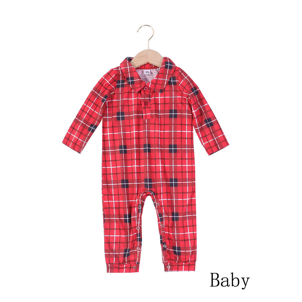 Christmas plaid cotton Pajamas For The Whole Family