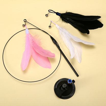 Cat Toy Teaser Stick with Bell and Feather