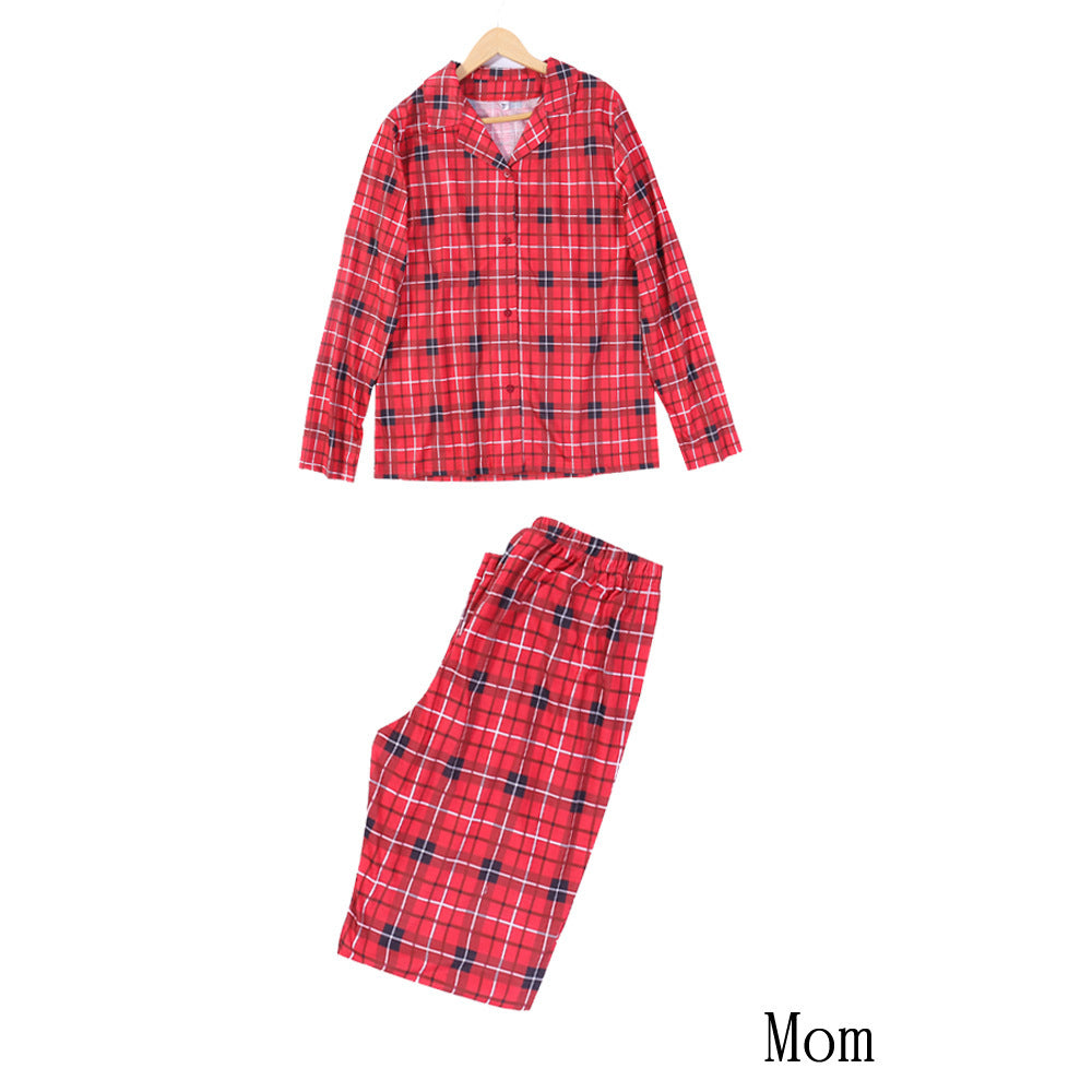 Christmas plaid cotton Pajamas For The Whole Family