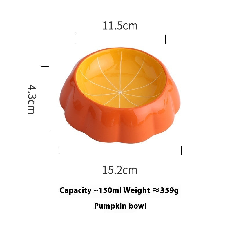 Cute Fruit Ceramic Cat Feeder - Secure Non-Tip Base