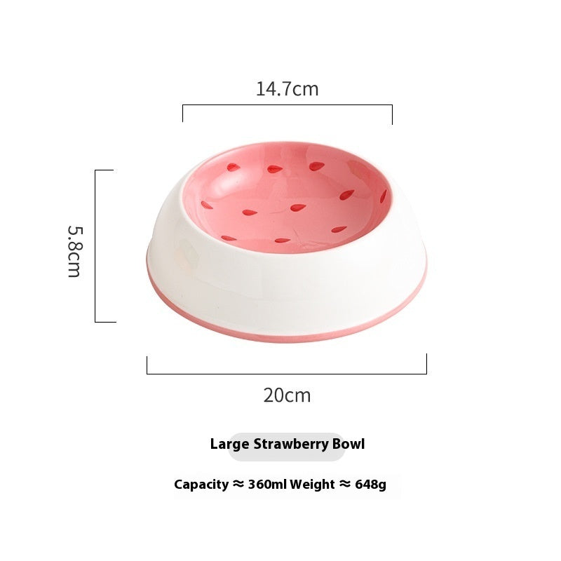 Cute Fruit Ceramic Cat Feeder - Secure Non-Tip Base