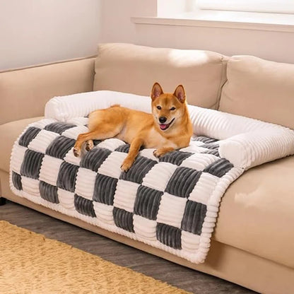 Cozy Premium Pet Mat and Furniture Protector – Classic Plaid Design