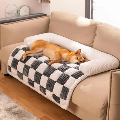 Cozy Premium Pet Mat and Furniture Protector – Classic Plaid Design